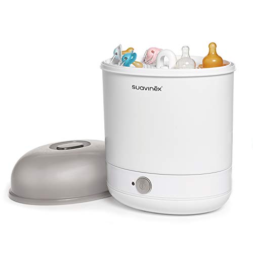 Suavinex, Esterilizador Eléctrico a Vapor, 3 en 1. Esterilizador de Biberones, Chupetes y Accesorios. 3 Formatos: Compacto, Gran Capacidad y Microondas. Esteriliza Hasta 6 Biberones en 6 Minutos