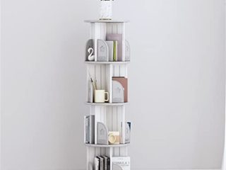 SuDeLLong Librería giratoria Estantería giratoria de 360 ​​Grados Biblioteca Infantil Estantería de Suelo Pequeño Libro de imágenes estantes de Simple Home (Color : White, Size : 164x32x53cm)