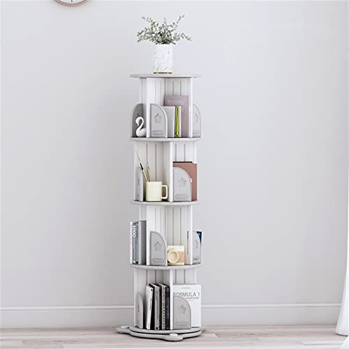 SuDeLLong Librería giratoria Estantería giratoria de 360 ​​Grados Biblioteca Infantil Estantería de Suelo Pequeño Libro de imágenes estantes de Simple Home (Color : White, Size : 164x32x53cm)