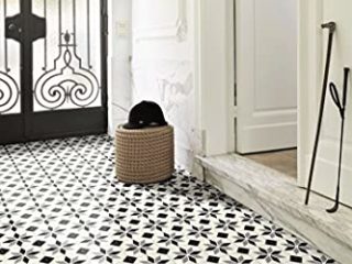 Suelo de vinilo de PVC con aspecto retro brillante (4 m de ancho, 2 m de largo)