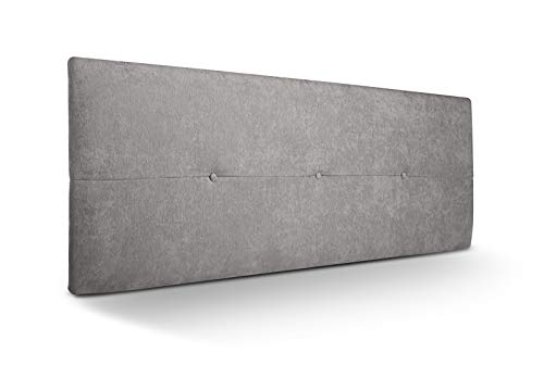 SUENOSZZZ - Cabecero de Madera Jazmin, tapizado Acolchado, en Tela Rio2 Color Gris Cabeceros Madera para Dormitorio | Cama Matrimonio | Cama Juvenil | Camas de 140 cm, 135 cm, 120 cm