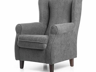 SUENOSZZZ-ESPECIALISTAS DEL DESCANSO Sillon Relax, Sillon orejero para Lactancia Irene. Tapiceria Antimanchas acualine Color Gris. Butaca para Dormitorio, Salon o habitacion de Bebe