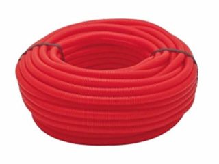 Suinga TUBO CORRUGADO ROJO 16MM 50 MTS. Tuberia corrugada roja con Certificado Aenor. Adecuado para la protección de tuberías de cobre, hierro y polietileno reticulado.