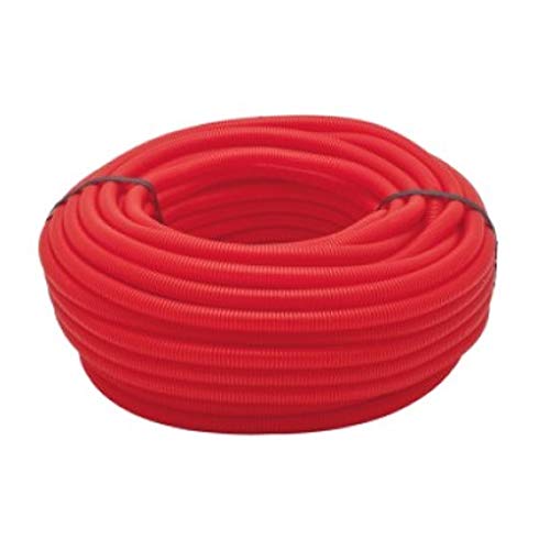 Suinga TUBO CORRUGADO ROJO 16MM 50 MTS. Tuberia corrugada roja con Certificado Aenor. Adecuado para la protección de tuberías de cobre, hierro y polietileno reticulado.