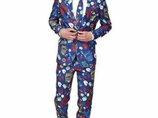Suitmeister Men Suit Juego de Pantalones de Traje de Negocios, Casino Slot Machine, XXL para Hombre