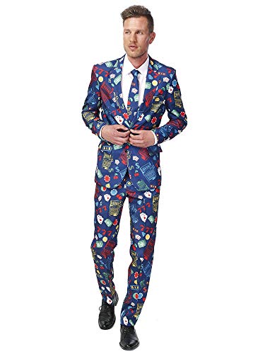 Suitmeister Men Suit Juego de Pantalones de Traje de Negocios, Casino Slot Machine, XXL para Hombre