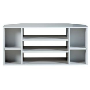 Suki - Mueble esquinero para televisión, color blanco