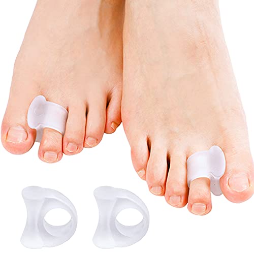 Sumiwish Corrector de juanetes espaciador de dedos, separadores de gel corrección de la superposición del dedo gordo del pie con lazo, enderezador de los dedos, ideal para aliviar el dolor de juanetes
