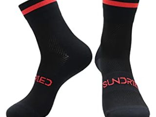 SUNDRIED Negro bici del camino de ciclo superior Calcetines MTB y carretera ciclo de la bici Ropa Accesorios (Negro, LXL)