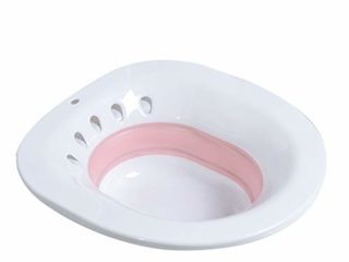 SUNERLORY Baño de Asiento de Inodoro, baño Plegable portátil Plegable Cuidado posparto Tratamiento de hemorroides Baño de Asiento de Inodoro, Ideal para Mujeres Embarazadas y Ancianos