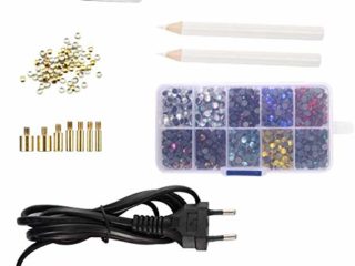 SUNJULY Aplicador de Piedras Strass, Crystal Gem Rhinestone Diamantes Bead Studs Domos con 7 Puntas Interruptor de Encendido/Apagado Integrado