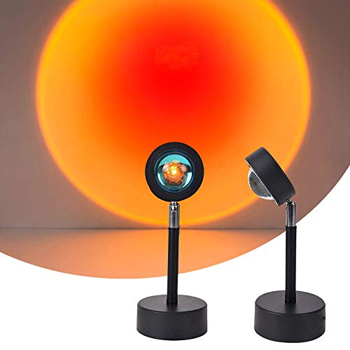 Sunset Lamp, Sunset Projection Lamp,Sunset Lamp,Sunset Sunset Lamp,USB LED Proyector Luz Proyector Luces Proyector Rotación 180° Visual Romántica Ambiente Iluminación Dormitorio Decoración