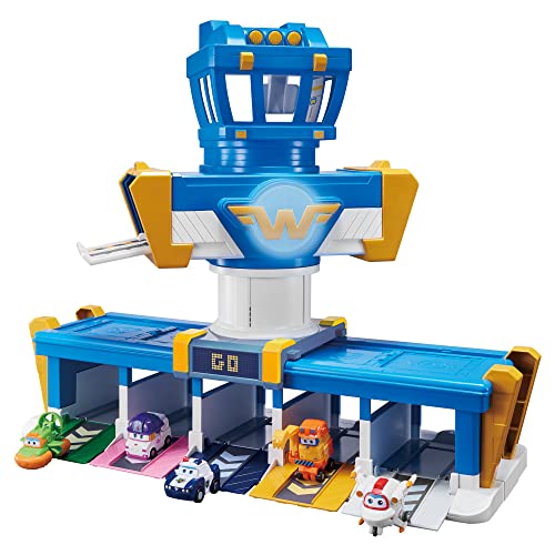 Super Wings- Aventuras en el Aeropuerto Mission Team Airport Adventure Playset con Figura Jett, Color Azul (Alpha Group EU730830)