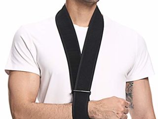 supregear Arnés para el Brazo, Soporte para Cuello Ligero Inmovilizador Soporte para el Brazo Simple Soporte para el Hombro Transpirable para Lesionado Brazo/Mano/Codo Arm Sling - Negro