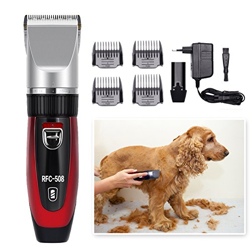 SURKER Cortapelo Perro Cortapelos Profesional para mascotas pequeñas medianas y grandes,perros, gatos y otros animales, 2 baterías