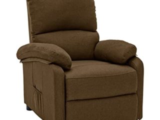 Susany Silla Reclinable Sillón Relax con Respaldo y Reposapiés Ajustable Silla Asiento Salón Oficina Relax Butaca Salón Reclinable de Tela Marrón