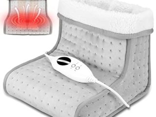 SWANEW Calientapies Eléctrico,6 Ajustes de Calor,Calentador de pies con 90min Protección Apagado Auto,con protección contra sobrecalentamiento y temporizador