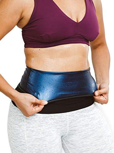 Sweat Shaper Recortadora de cintura para mujer, cinturón de sauna de entrenador, cintura sin neopreno, cinturón adelgazante de sauna, Negro, XXXXL