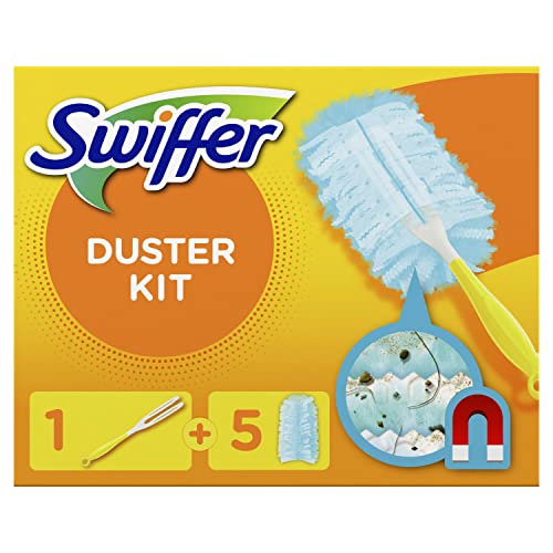 Swiffer Plumero Atrapapolvo + 15 Recambios, Mega Pack, Kit, Atrapa y Bloquea el Polvo