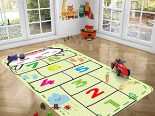 SXFYWYM Alfombra De Rayuela para Niños, Alfombra De Rayuela, Alfombra Suave para Niños, Juego De Gatear, Alfombra Rectangular, Decoración del Hogar, Alfombra Esponjosa para Dormitorio