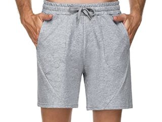 Sykooria Pantalon Corto Hombre Deporte, 100% Algodón Shorts Deportivos Hombre con 4 Bolsillos, Ligero Transpirable Atletismo Shorts para Baloncesto, Jogging, Gimnasio y Trabajos