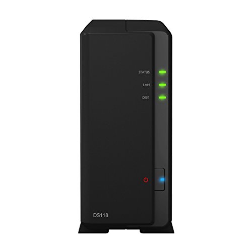 Synology DS118 NAS - Servidor de Almacenamiento Versátil, Potente y Compacto, Ethernet, Negro