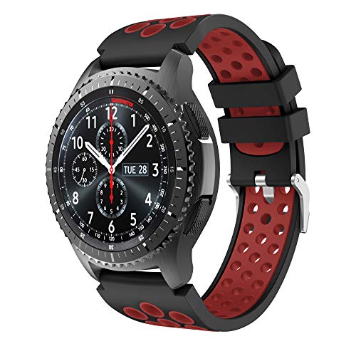 Syxinn Compatible con Correa de Reloj Gear S3 Frontier/Classic/Galaxy Watch 46mm Reemplazo de Banda de Silicona Suave Deportiva Pulsera de Repuesto para Gear S3/Moto 360 2nd Gen 46mm