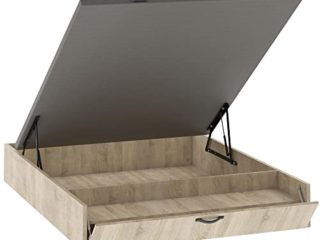 SZ Suarez Canapé con Zapatero Incluido Color aserrado Base Matrimonio Cama Doble Dormitorio habitación Mueble 150x190 cm