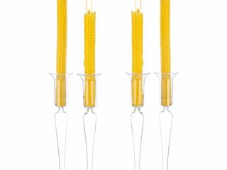 Sziqiqi Candelabro De Vidrio De 4 Piezas (1 Juego), Candelabro Minimalista, Candelabro De Salón Mesa De Comedor, Decoración De Cristal para La Parte Central De Mesa De Boda Fiesta, L × 4