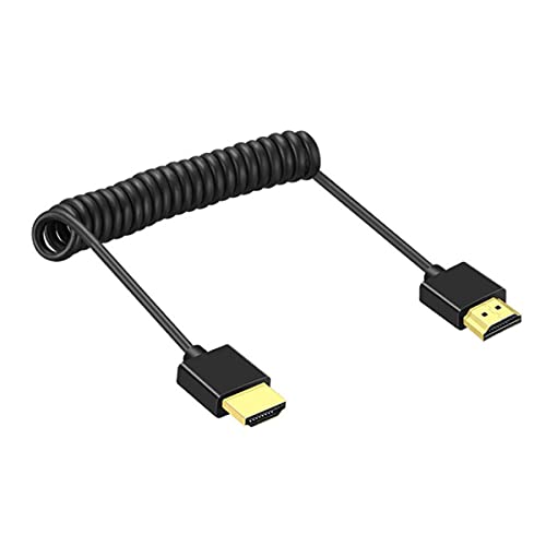 SZRMCC Cable delgado suave de alta velocidad 4K 2.0 60P compatible con HDMI para Z Cam E2 Tablet Canon-Sony DSLR Cámara ATOMOS Portkeys Monitor (cable en espiral)