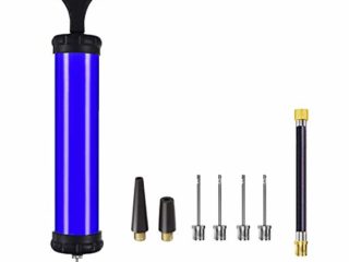 SZSHIMAO Bomba de Mano portátil Sport Ball Pump Agujas para su fútbol, Pelota de Rugby, Voleibol, Baloncesto, Anillo de natación con Globo (Azul)