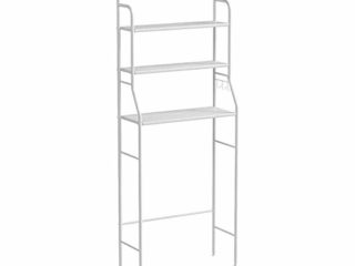 T-LoVendo 1 Estanteria sobre Inodoro WC Lavadora Ahorra Espacio Almacenamiento Cuarto Baño, Blanco, 153 x 63 x 25 cm