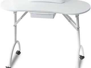 T-LoVendo 8.606 Mesa de Manicura Plegable con Ruedas - Blanca