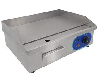 TAIMIKO Plancha Eléctrica Profesional Parrilla de Acero Inoxidable Plancha de Rejilla Lisa 3000W 220-240V Placa Caliente Comercial Parrilla de Barbacoa certificación CE