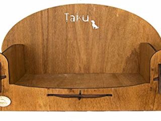 Taku Tk04Pls - Cama para Perros sillón de Madera, tamaño pequeño, Base Interior de 32 x 55 cm, Color Madera Oscura, S, Madera Oscura