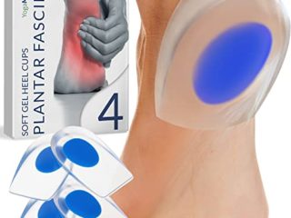 Taloneras Silicona Fascitis Plantar 4 piezas - Almohadillas de Gel para aliviar el dolor de Aquiles, Calcaneo, Espolon - Talonera Talones Talon Plantilla Plantillas Espolones Tendon - talla 40-45