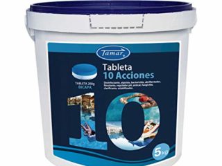 Tamar - Cloro 10 Acciones Bicapa, Tabletas Multifuncion de 200 grs, Bote de 5 Kilos