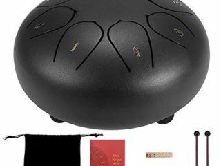 Tambor de lengua de acero, SUNASQ Instrumento de percusión Handpan Drum Handpan de 6 pulgadas y 8 tonos con baquetas y bolsa de transporte, ideal para yoga, meditación, alivia el estrés.