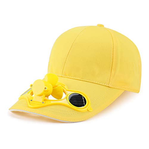 Tanmo Gorra de béisbol con Ventilador de refrigeración accionada por Panel Solar de Verano Sombrero de Visera en Pico al Aire Libre