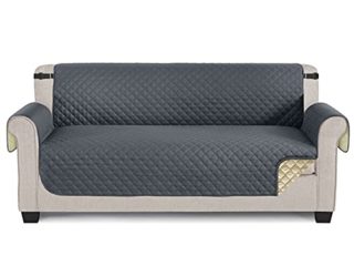 TAOCOCO Funda de sofá Impermeable Funda de cojín de protección para Mascotas Almohadilla de protección contra Desgaste y Grietas (Gris Oscuro, 3 PLAZAS)