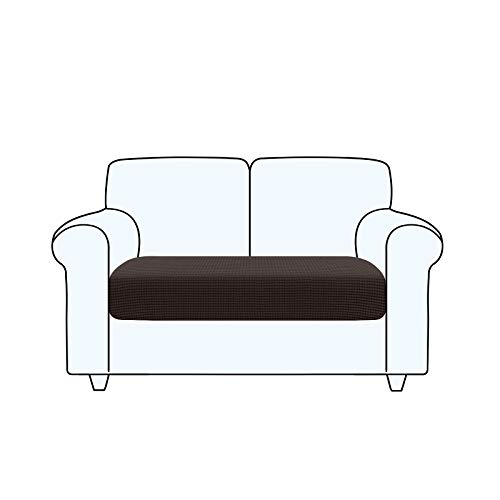 TAOCOCO Fundas de cojín para sofá,Protector de cojín de Asiento de Tela de poliéster de Alta Elasticidad (marrón Chocolate, 2 Plazas)