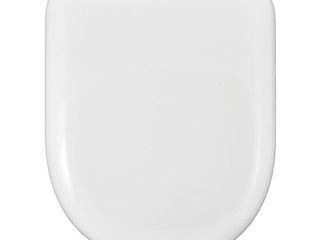 Tapa Wc Compatible Forma D-U - Bisagra Ajustable y Extraíble - Fácil Instalación y Limpieza - Asiento Inodoro Muy Resistente - Blanco - 43 x 36 x 5 cm