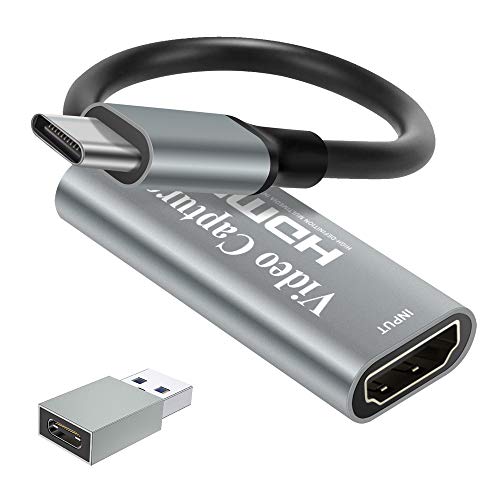 Tarjeta de captura de vídeo, maravillosa 4K HDMI a 1080P USB C para videograbadora de televisión, para sistema Windows Mac OS con adaptador USB C para ajustar PS4, conmutador, Xbox