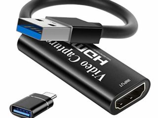 Tarjeta de Captura de Video HDMI 4K, Tarjeta de Captura de Juegos USB 3.0 Adaptador de Captura de 1080P para transmisión, enseñanza, videoconferencia o transmisión en Vivo (Negro)