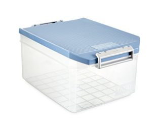 Tatay Caja Almacenaje Multiusos con Tapa, 14 L de Capacidad, Con Asas, de Polipropileno, Libre de BPA, Azul Paloma, Medidas 27 x 39 x 19 cm