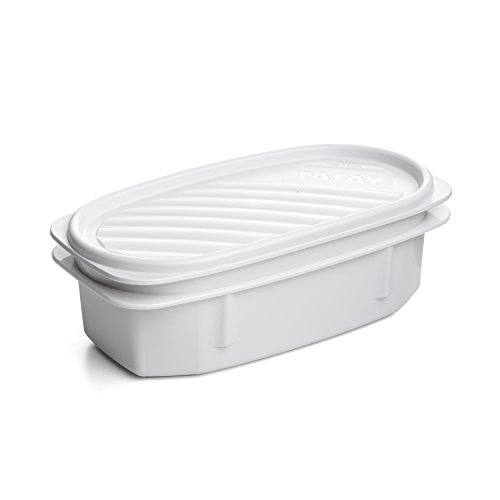 Tatay Fiambrera de Alimentos, Hermética, 0.5L de Capacidad, Tapa Flexible a Presión, Libre de BPA, Apto Microondas y Lavavajillas, Color Blanco - Opaco. Medidas: 18,4 x 9,7 x 6,1 cm