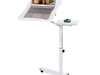 Tatkraft Like Mesa Ordenador Portátil con Ruedas y Soporte para Ratón Escritorio Laptop Altura Ajustable, Blanco