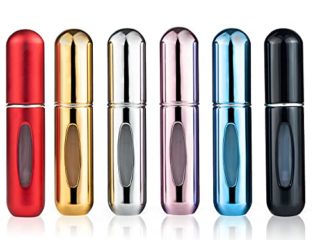 Taumie 6 Pcs Atomizador Perfume Recargable, Atomizador de Perfume Pulverizador, 5ml Mini Spray de Perfume Portátil, Bomba Recargable Perfume Spray Frasco, Botella Vacío Pulverizador Viaje