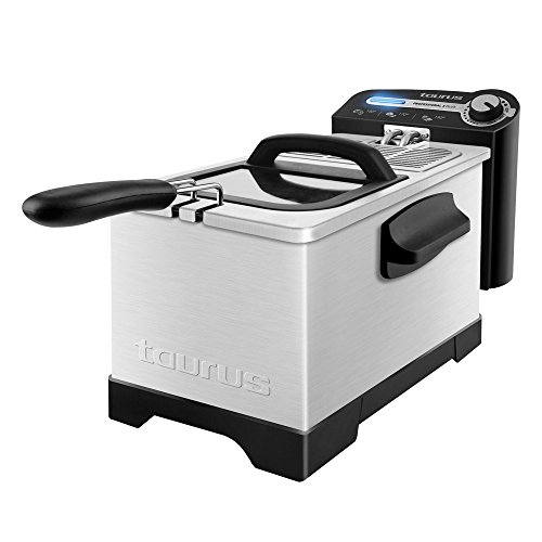 Taurus 973953 Professional 3 Plus Freidora para freír con tapa, 2100 W, Acero Inoxidable, 3 kg