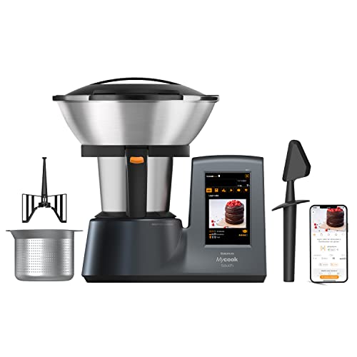 Taurus Mycook Touch Robot de Cocina, wifi, 1600 W, 2 L, hasta 140 grados, multifunción, más de 8000 recetas, Vaporera 2 niveles y cestillo de inox 29x36x26cm